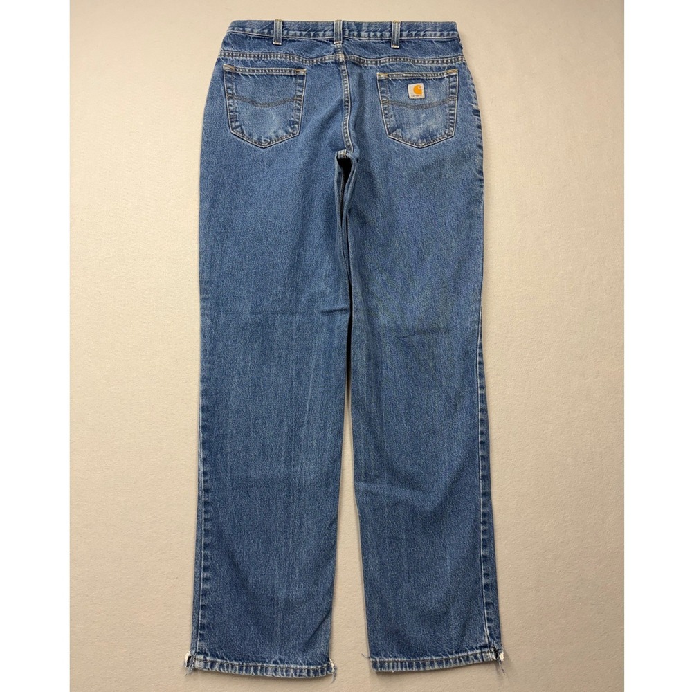 Carhartt Jeans Mens 37x35 Blue Relaxed Fit Straight Leg Workwear Denim